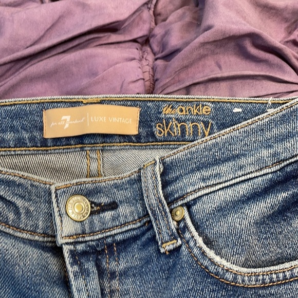 7 for all Mankind luxe ankle skinny beaded chain - Picture 3 of 5